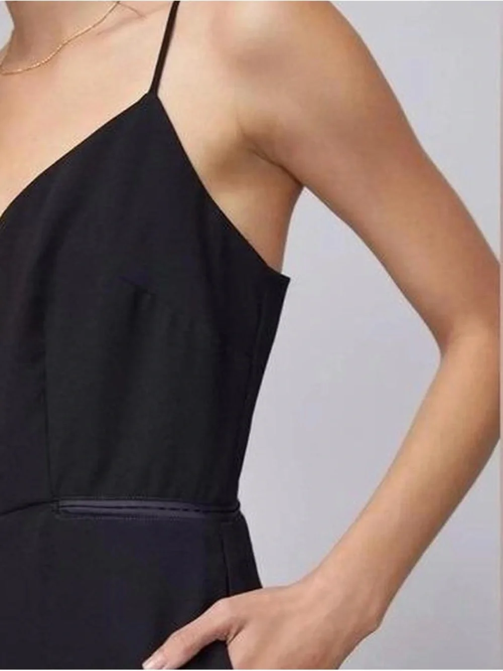 Maeve Anthropologie Magdalena Jumpsuit Classic Black Spaghetti-Strap Size 10